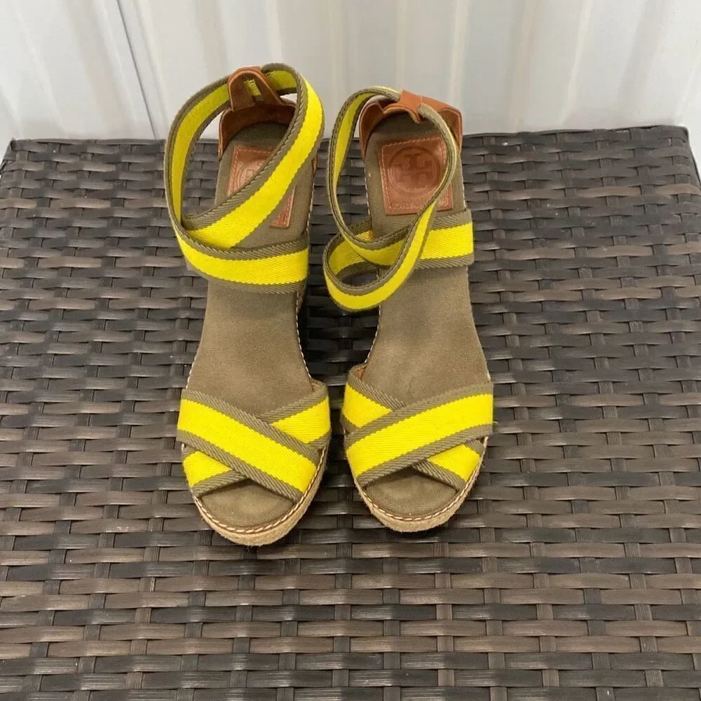 Tory Burch, wedge sandals, size 7